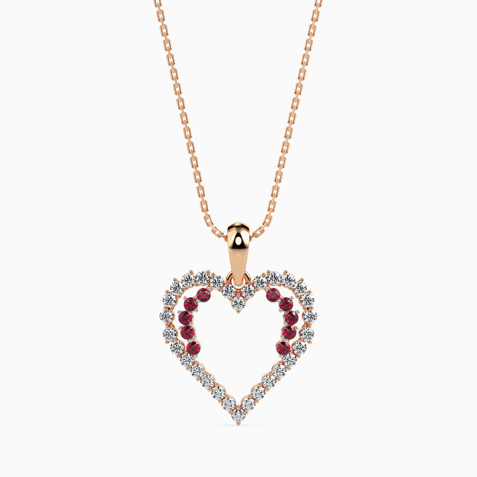 0.41Ct Heart Shape Lab-Grown Diamond Gold Pendant Necklace