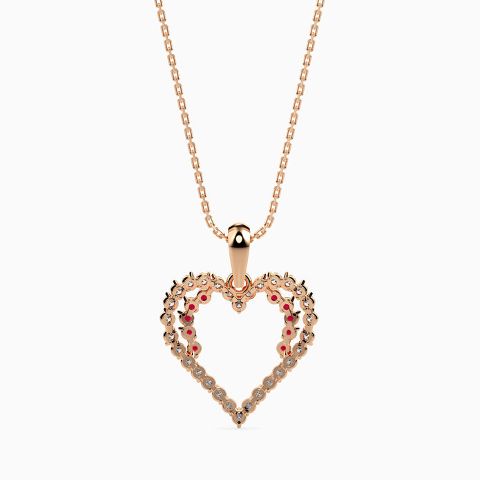0.41Ct Heart Shape Lab-Grown Diamond Gold Pendant Necklace