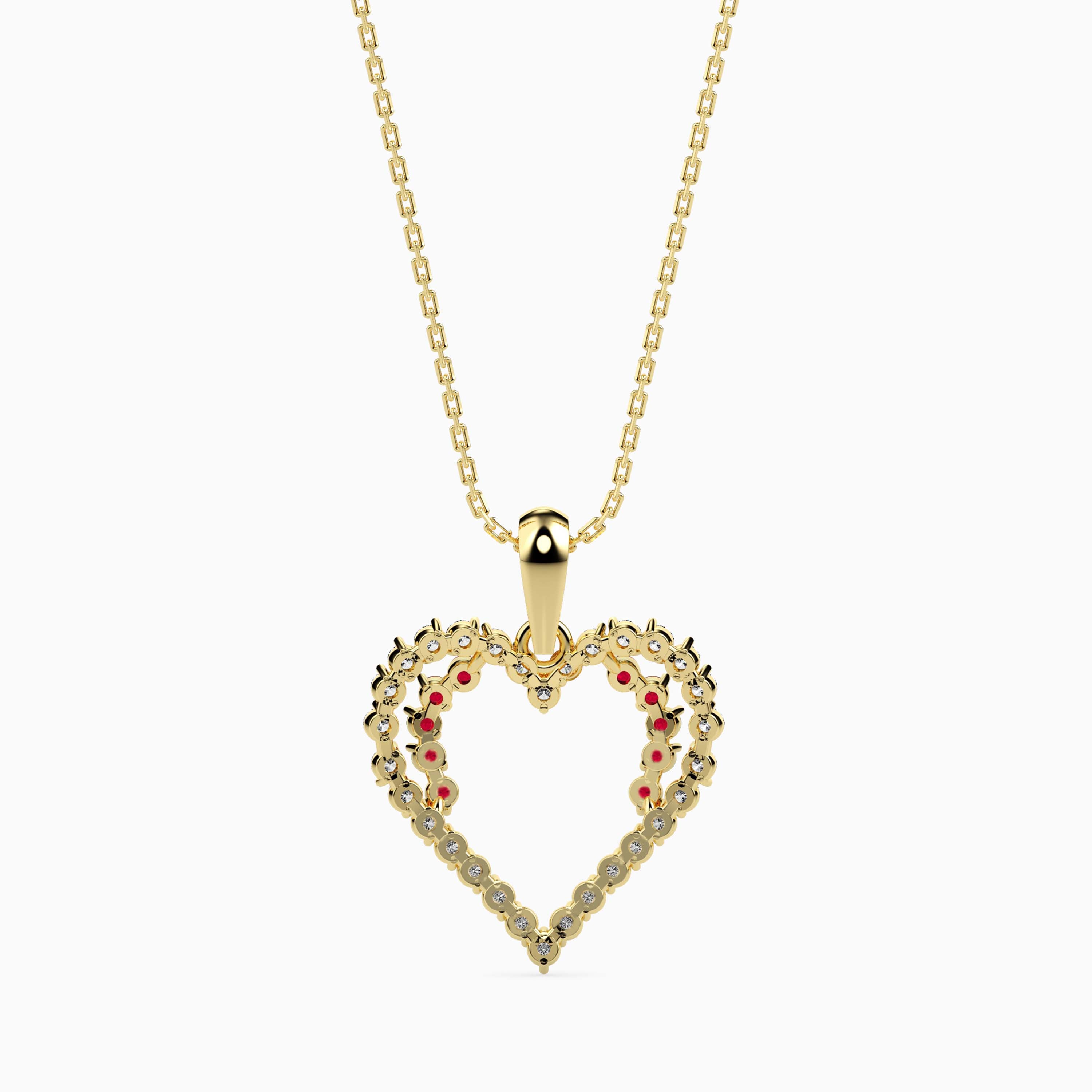 0.41Ct Heart Shape Lab-Grown Diamond Gold Pendant Necklace