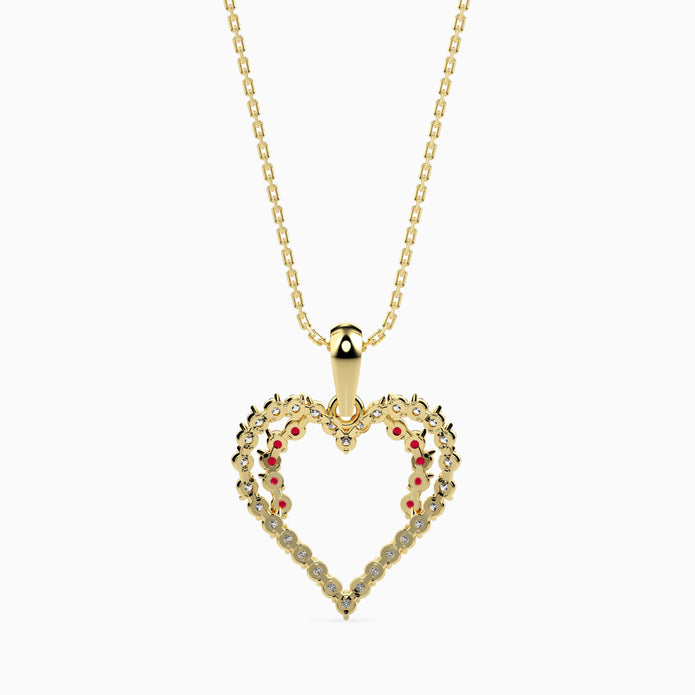 0.41Ct Heart Shape Lab-Grown Diamond Gold Pendant Necklace