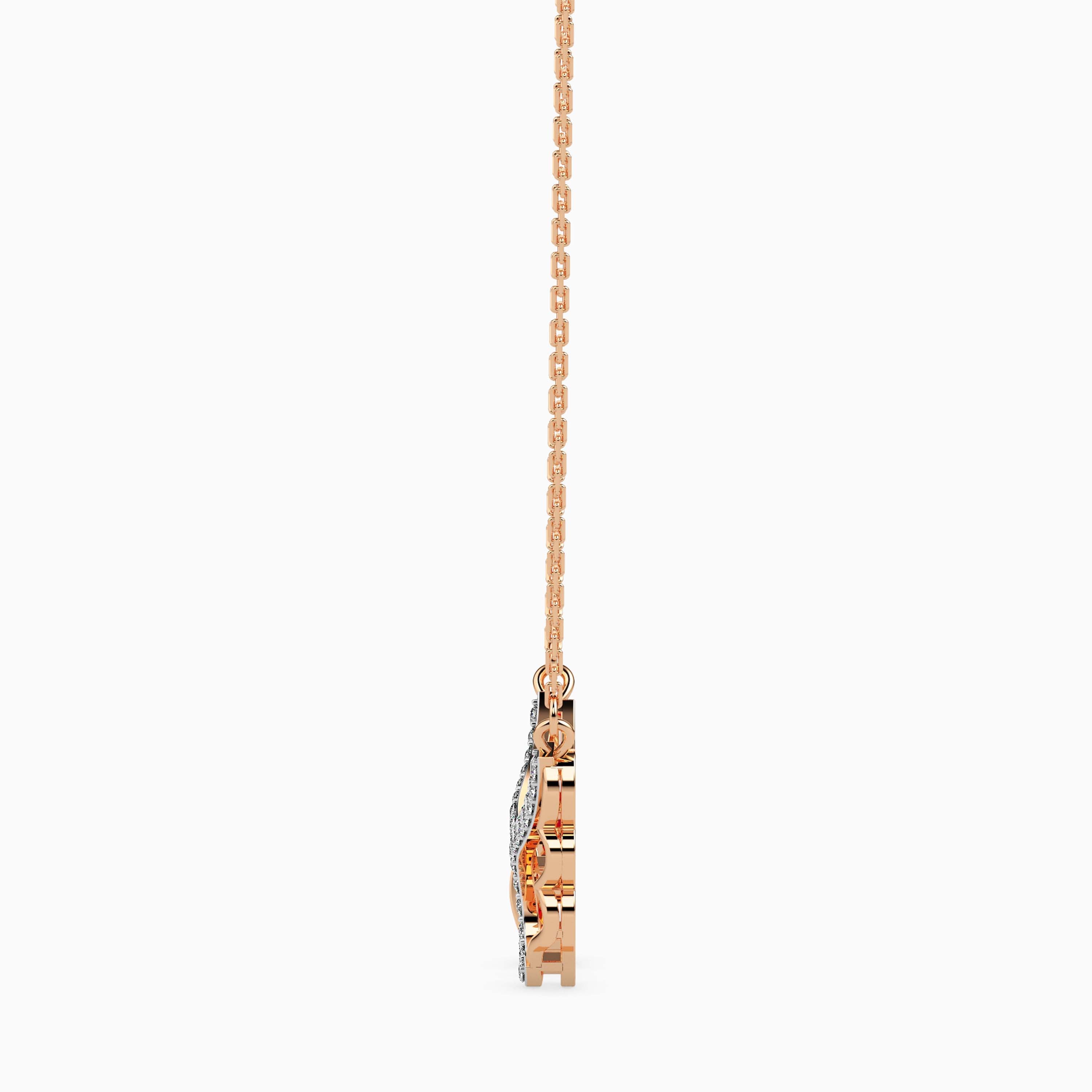 0.14Ct Angel Wings Heart Lab-Grown Diamond Gold Pendant Necklace
