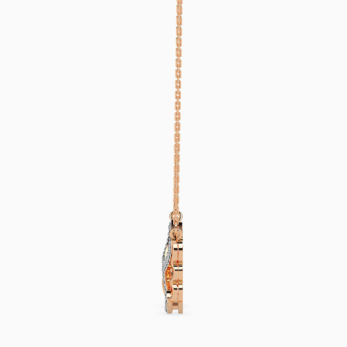 0.14Ct Angel Wings Heart Lab-Grown Diamond Gold Pendant Necklace