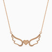 0.14Ct Angel Wings Heart Lab-Grown Diamond Gold Pendant Necklace