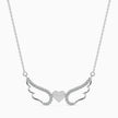 0.14Ct Angel Wings Heart Lab-Grown Diamond Gold Pendant Necklace