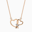 0.05Ct Interlocking Heart Lab-Grown Diamond Gold Pendant Necklace