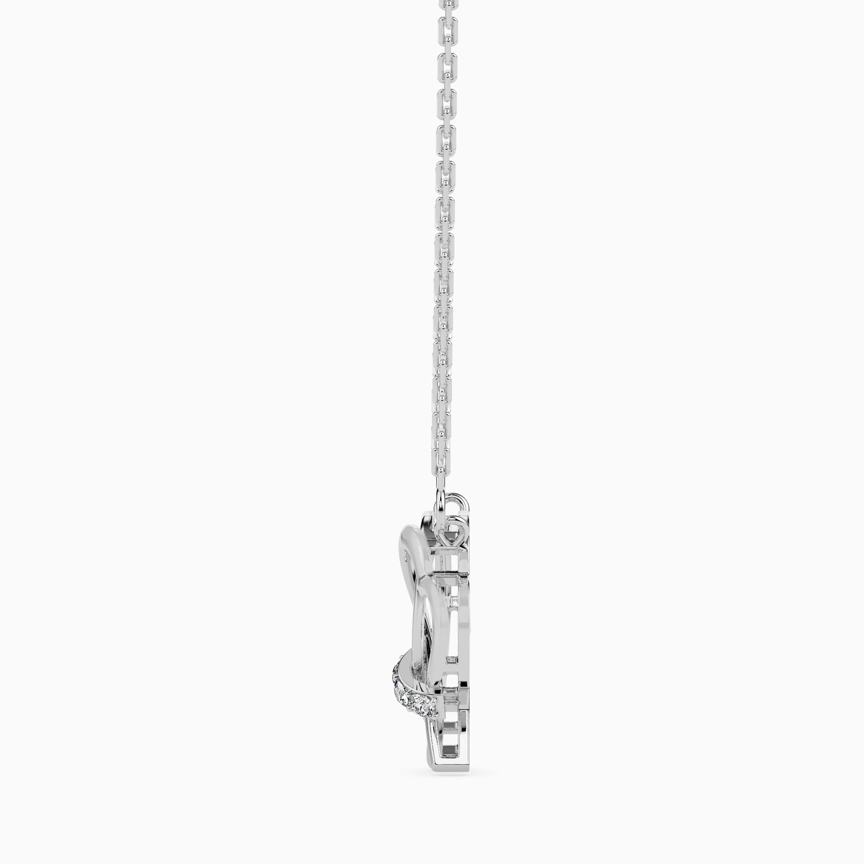 0.05Ct Interlocking Heart Lab-Grown Diamond Gold Pendant Necklace