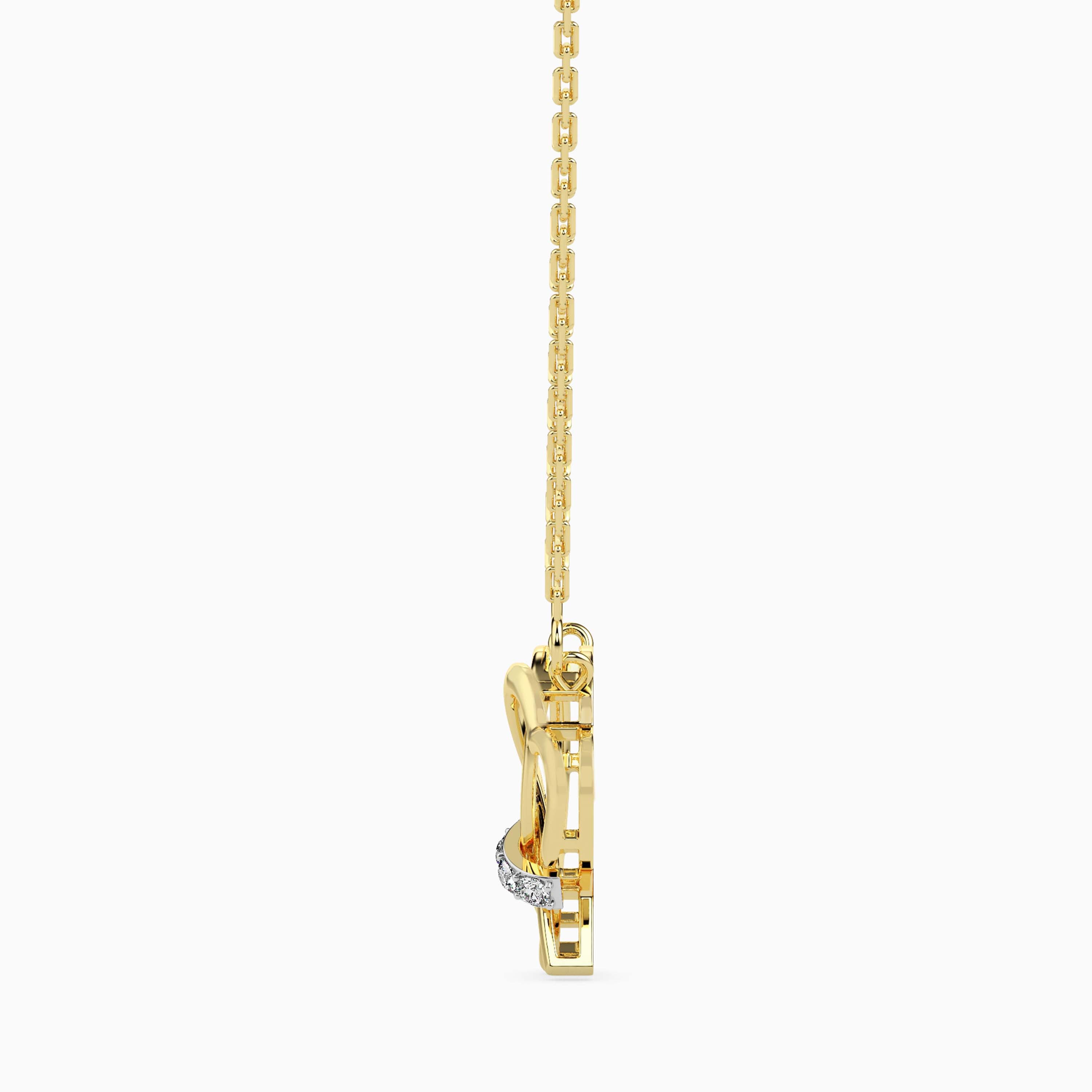 0.05Ct Interlocking Heart Lab-Grown Diamond Gold Pendant Necklace