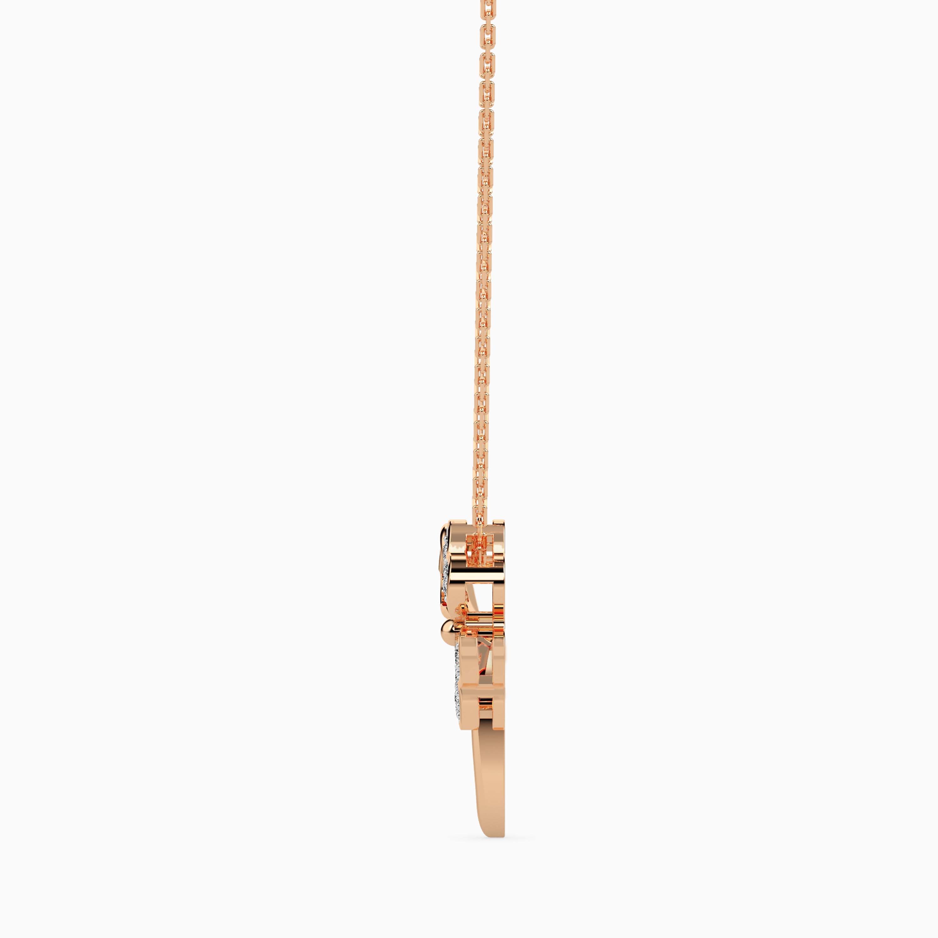 0.12Ct Four Leaf Clover Lab-Grown Diamond Gold Pendant Necklace