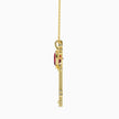 0.99Ct Winged Red Heart Key Lab-Grown Diamond Gold Pendant Necklace