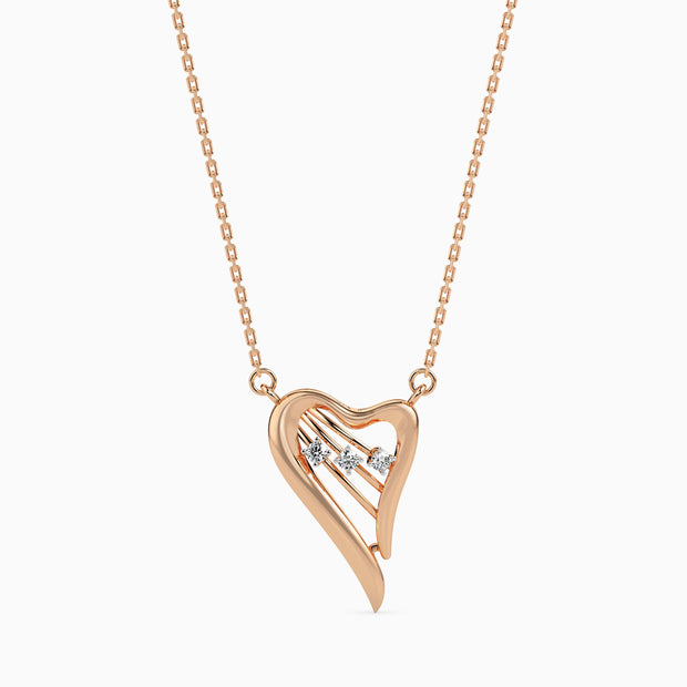 0.04Ct Heart Shaped Lab-Grown Diamond Gold Pendant Necklace