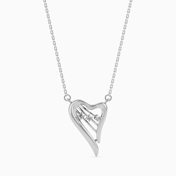 0.04Ct Heart Shaped Lab-Grown Diamond Gold Pendant Necklace