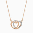 0.11Ct Double Heart Lab-Grown Diamond Gold Pendant Necklace