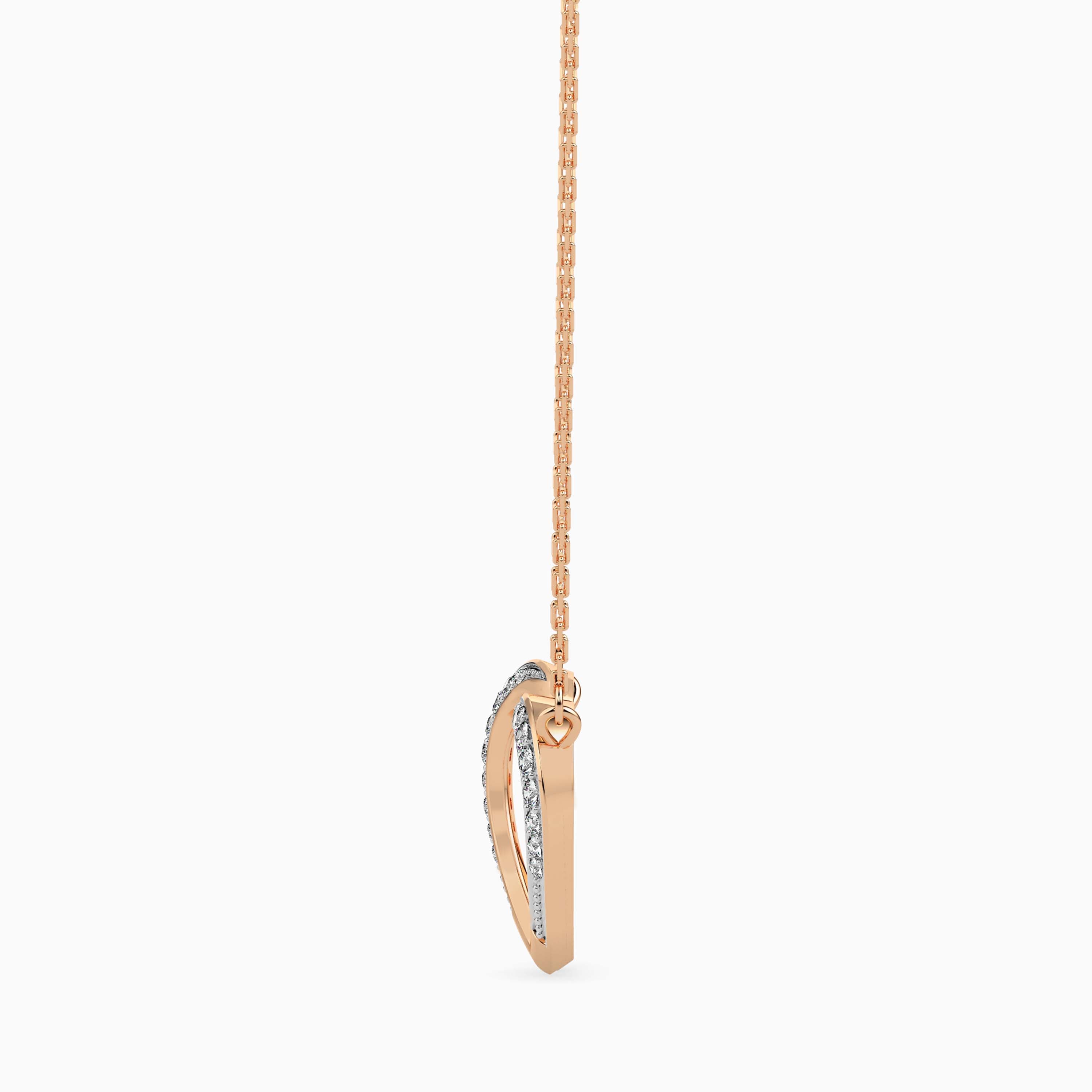 0.11Ct Double Heart Lab-Grown Diamond Gold Pendant Necklace