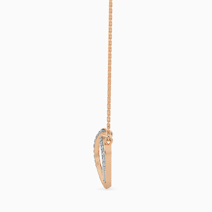 0.11Ct Double Heart Lab-Grown Diamond Gold Pendant Necklace