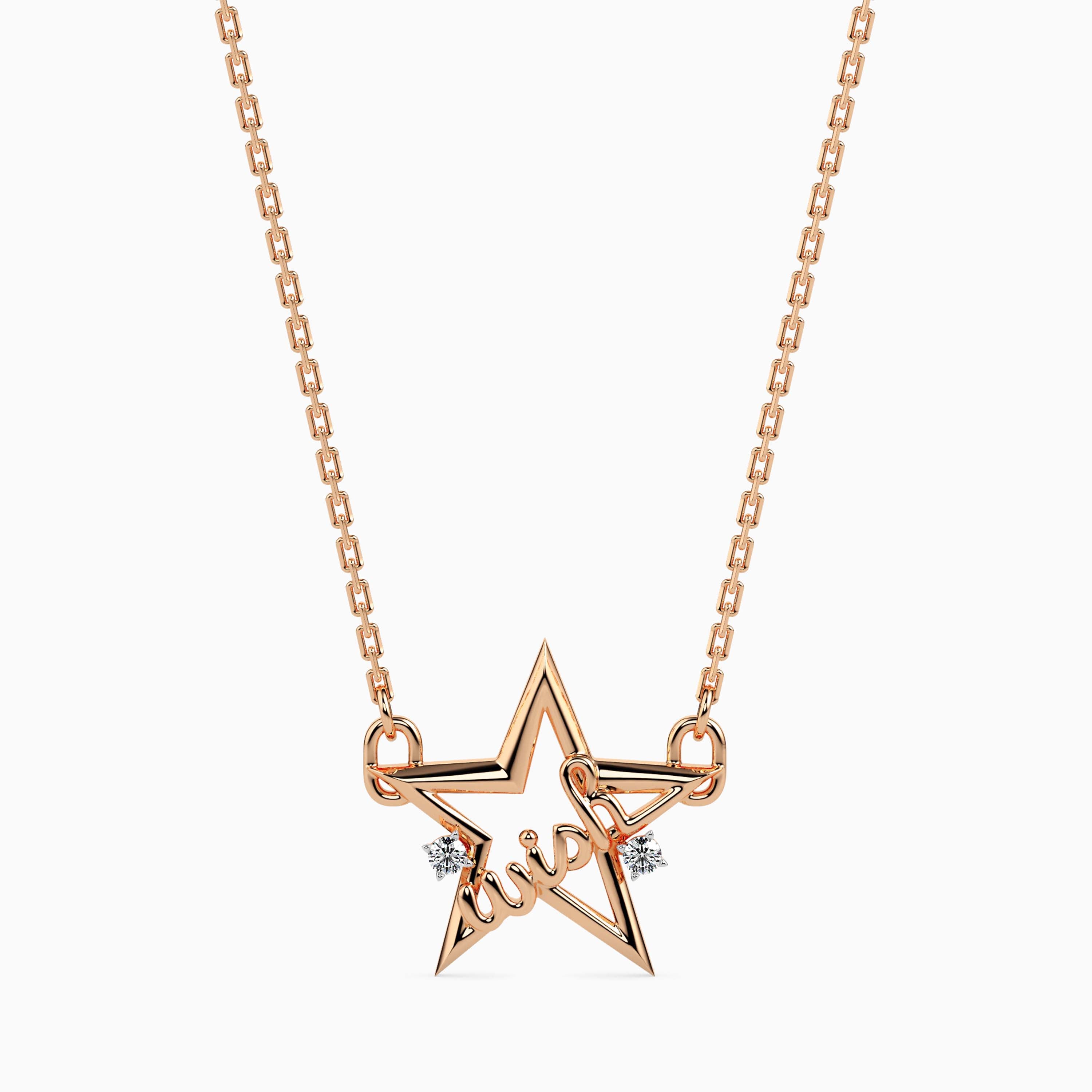 0.04Ct Wish Upon a Star Lab-Grown Diamond Gold Pendant Necklace