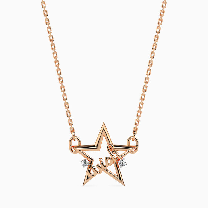 0.04Ct Wish Upon a Star Lab-Grown Diamond Gold Pendant Necklace
