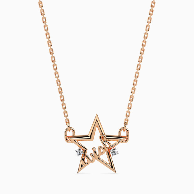 0.04Ct Wish Upon a Star Lab-Grown Diamond Gold Pendant Necklace