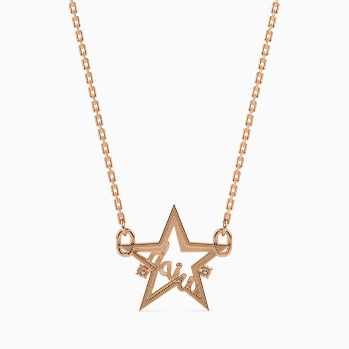 0.04Ct Wish Upon a Star Lab-Grown Diamond Gold Pendant Necklace
