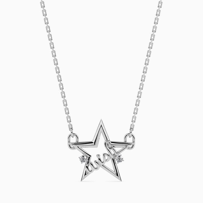 0.04Ct Wish Upon a Star Lab-Grown Diamond Gold Pendant Necklace