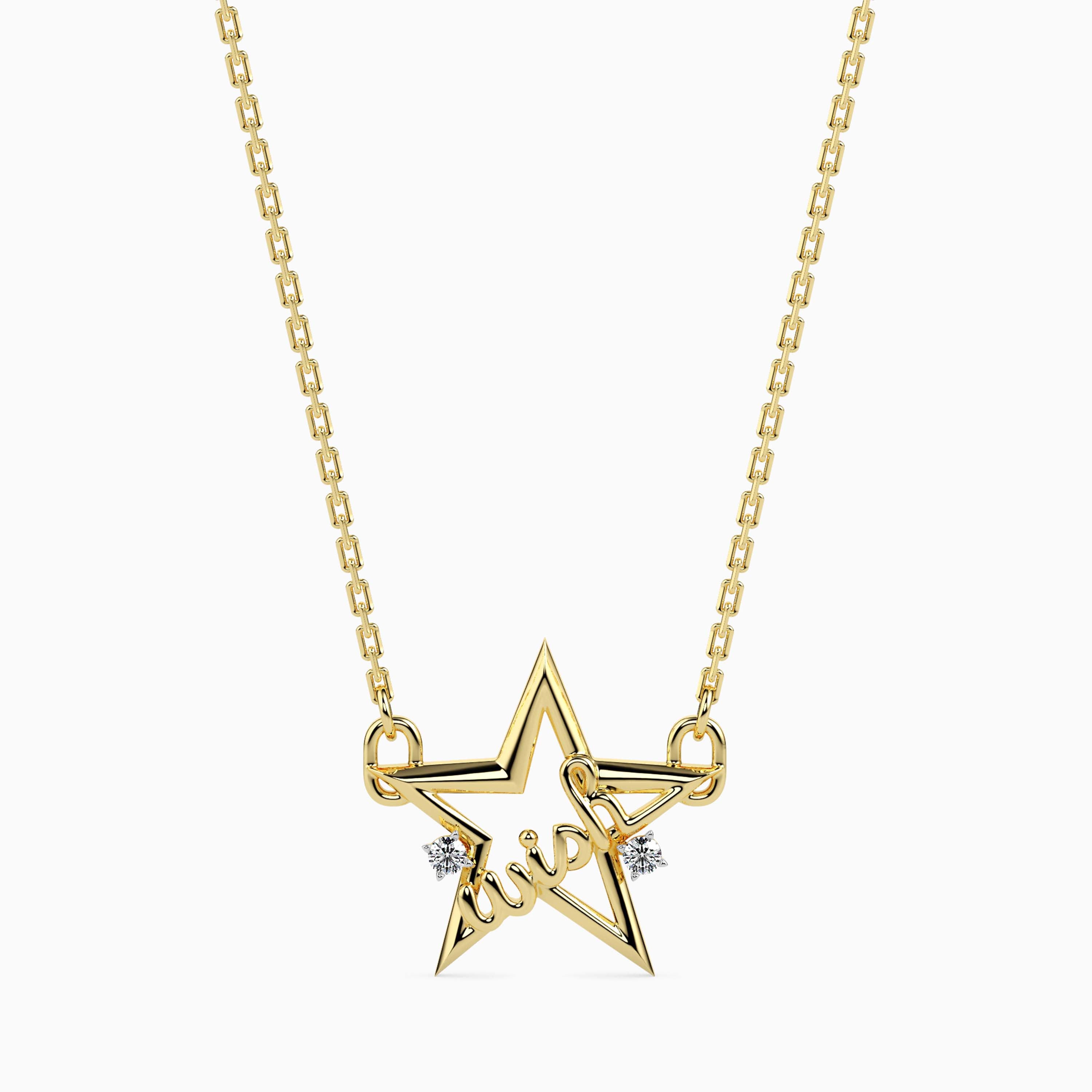 0.04Ct Wish Upon a Star Lab-Grown Diamond Gold Pendant Necklace