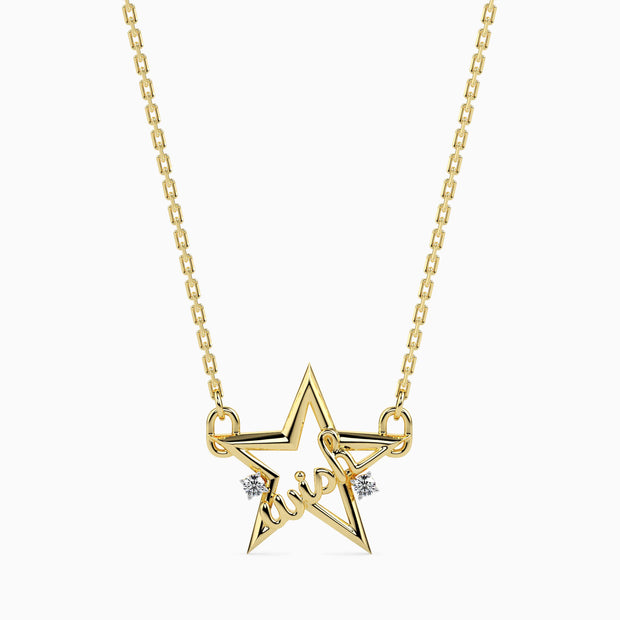 0.04Ct Wish Upon a Star Lab-Grown Diamond Gold Pendant Necklace