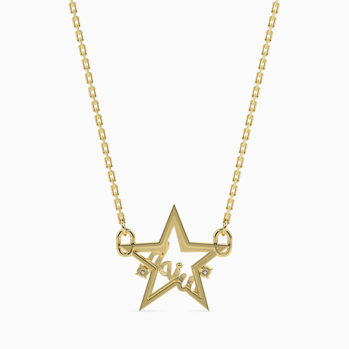 0.04Ct Wish Upon a Star Lab-Grown Diamond Gold Pendant Necklace