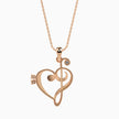 0.05Ct Musical Treble Clef Heart Lab-Grown Diamond Gold Pendant Necklace