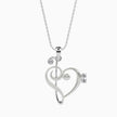 0.05Ct Musical Treble Clef Heart Lab-Grown Diamond Gold Pendant Necklace