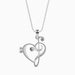 0.05Ct Musical Treble Clef Heart Lab-Grown Diamond Gold Pendant Necklace