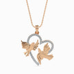 0.21Ct Love Birds Heart Lab-Grown Diamond Gold Pendant Necklace