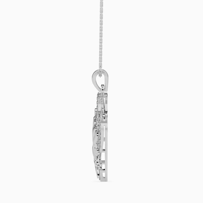 0.21Ct Love Birds Heart Lab-Grown Diamond Gold Pendant Necklace