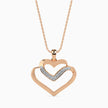 0.09Ct Double Heart Lab-Grown Diamond Gold Pendant Necklace
