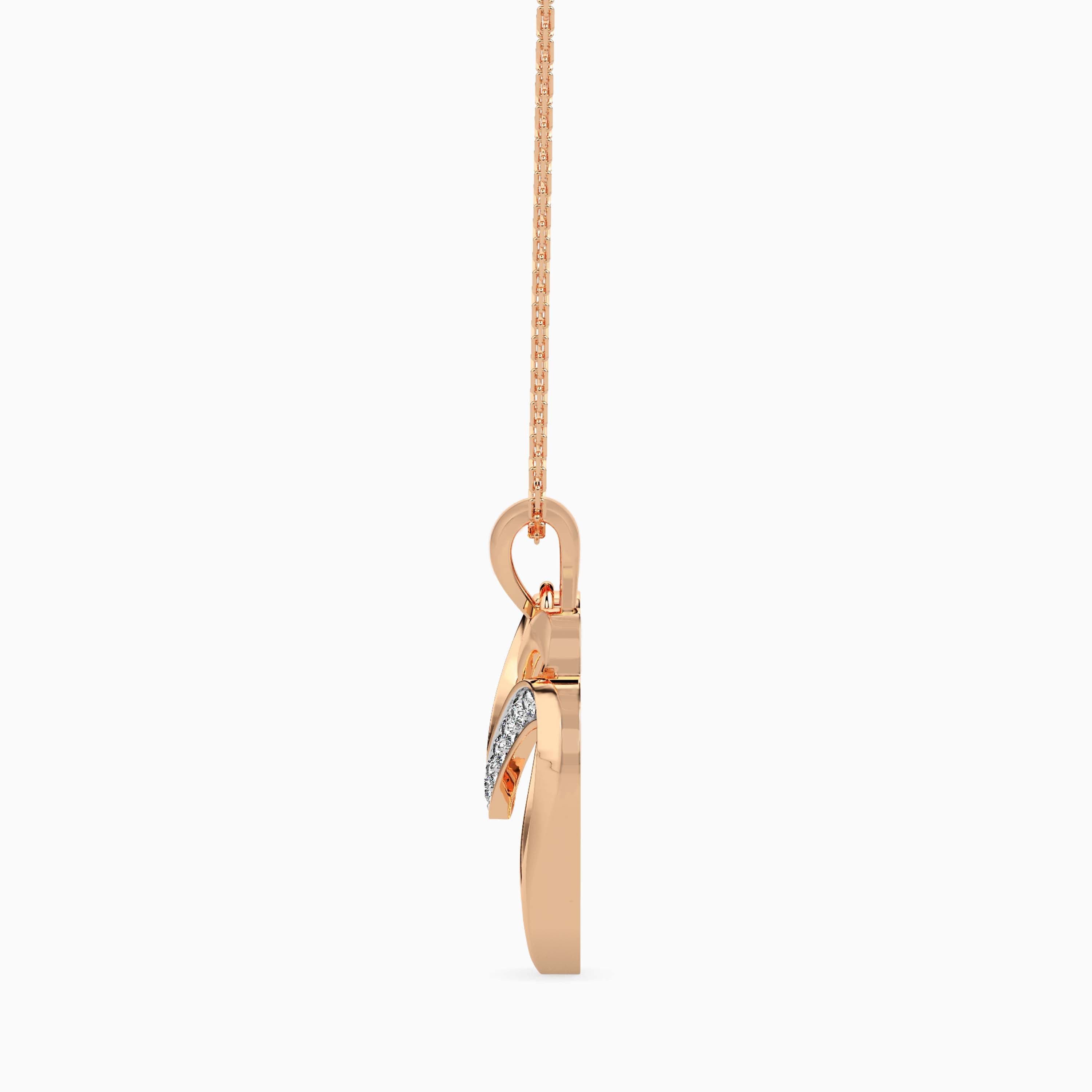 0.09Ct Double Heart Lab-Grown Diamond Gold Pendant Necklace