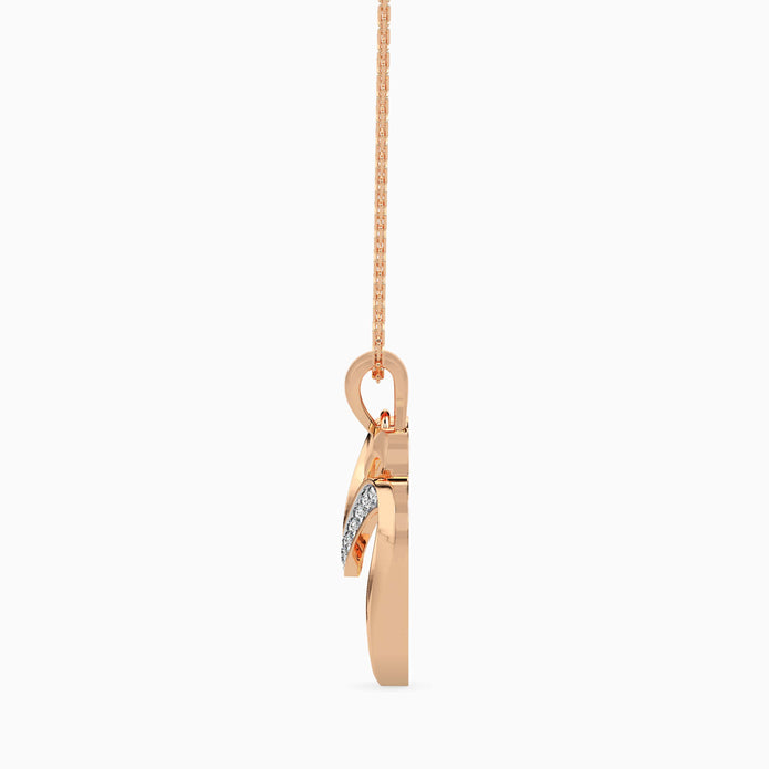 0.09Ct Double Heart Lab-Grown Diamond Gold Pendant Necklace