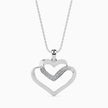 0.09Ct Double Heart Lab-Grown Diamond Gold Pendant Necklace