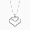 0.09Ct Double Heart Lab-Grown Diamond Gold Pendant Necklace