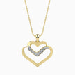 0.09Ct Double Heart Lab-Grown Diamond Gold Pendant Necklace