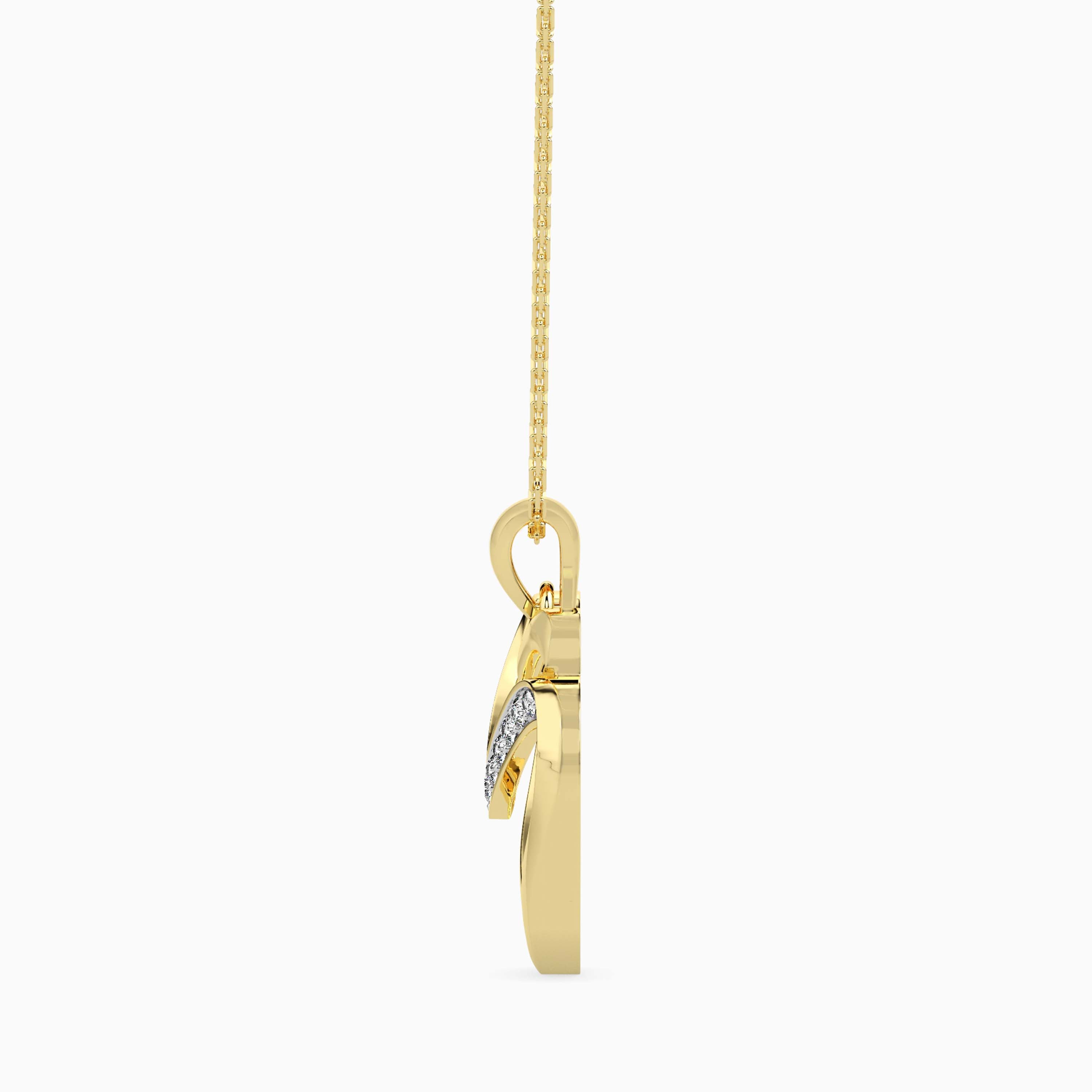0.09Ct Double Heart Lab-Grown Diamond Gold Pendant Necklace