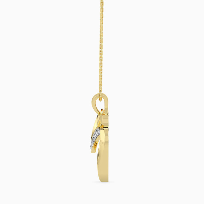 0.09Ct Double Heart Lab-Grown Diamond Gold Pendant Necklace
