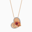 0.40Ct Red Heart Halo Lab-Grown Diamond Gold Pendant Necklace