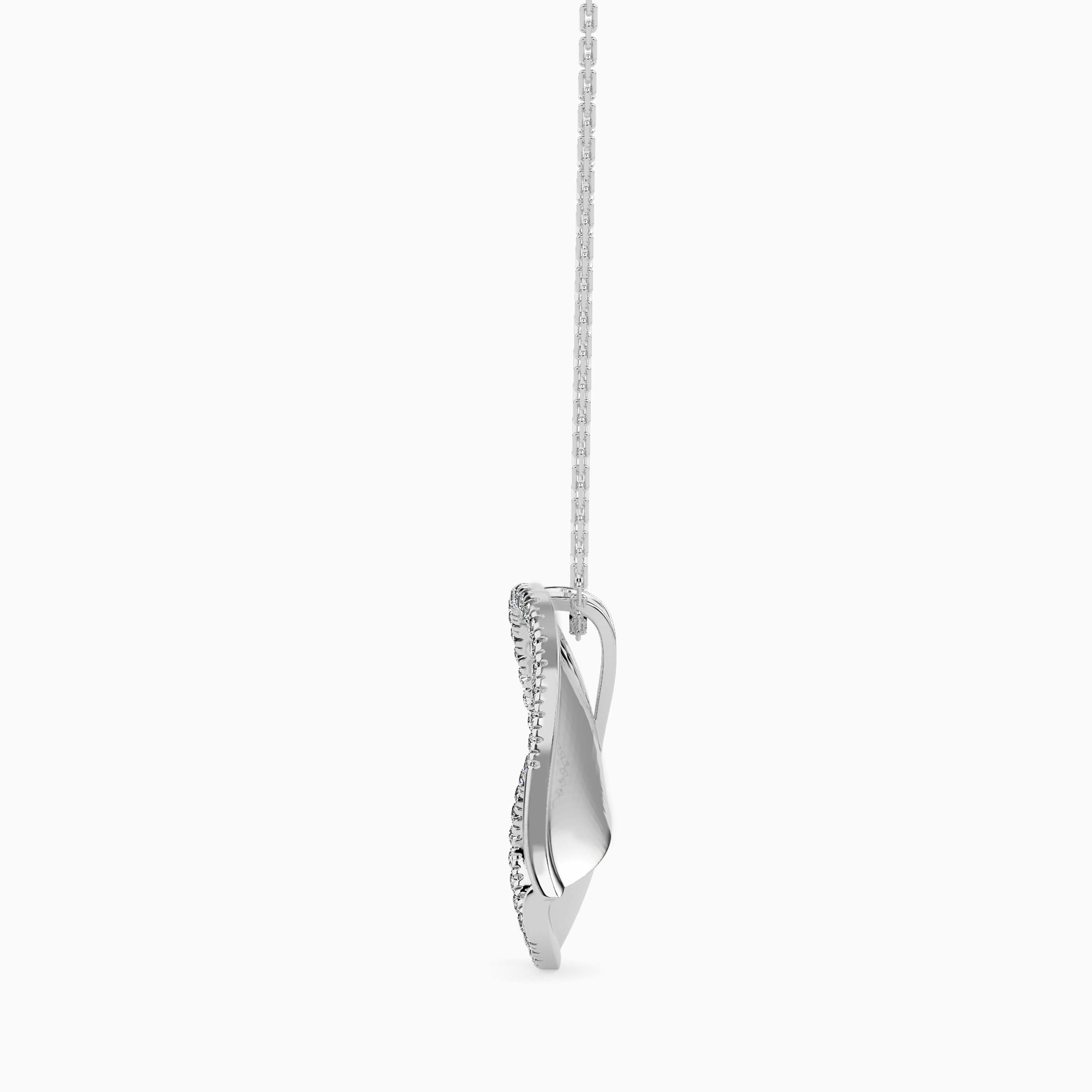 0.40Ct Red Heart Halo Lab-Grown Diamond Gold Pendant Necklace
