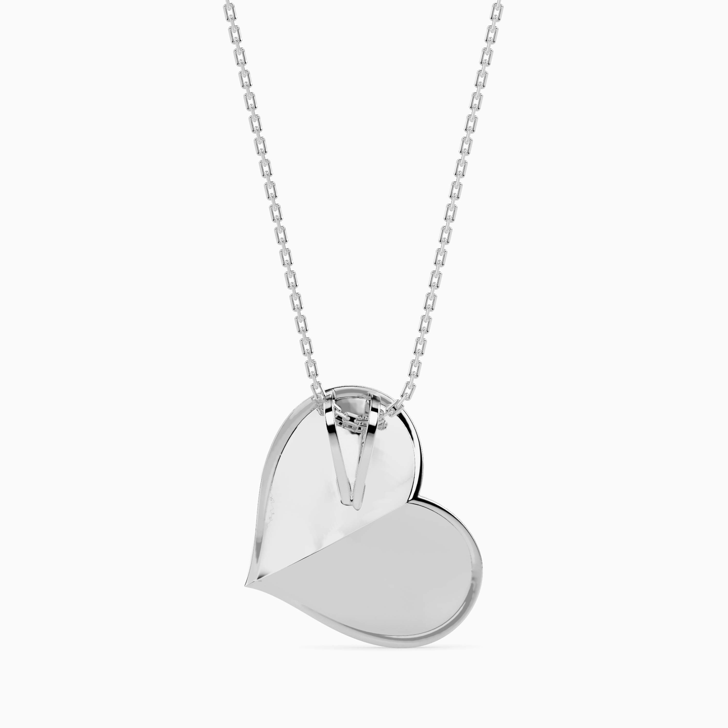 0.40Ct Red Heart Halo Lab-Grown Diamond Gold Pendant Necklace