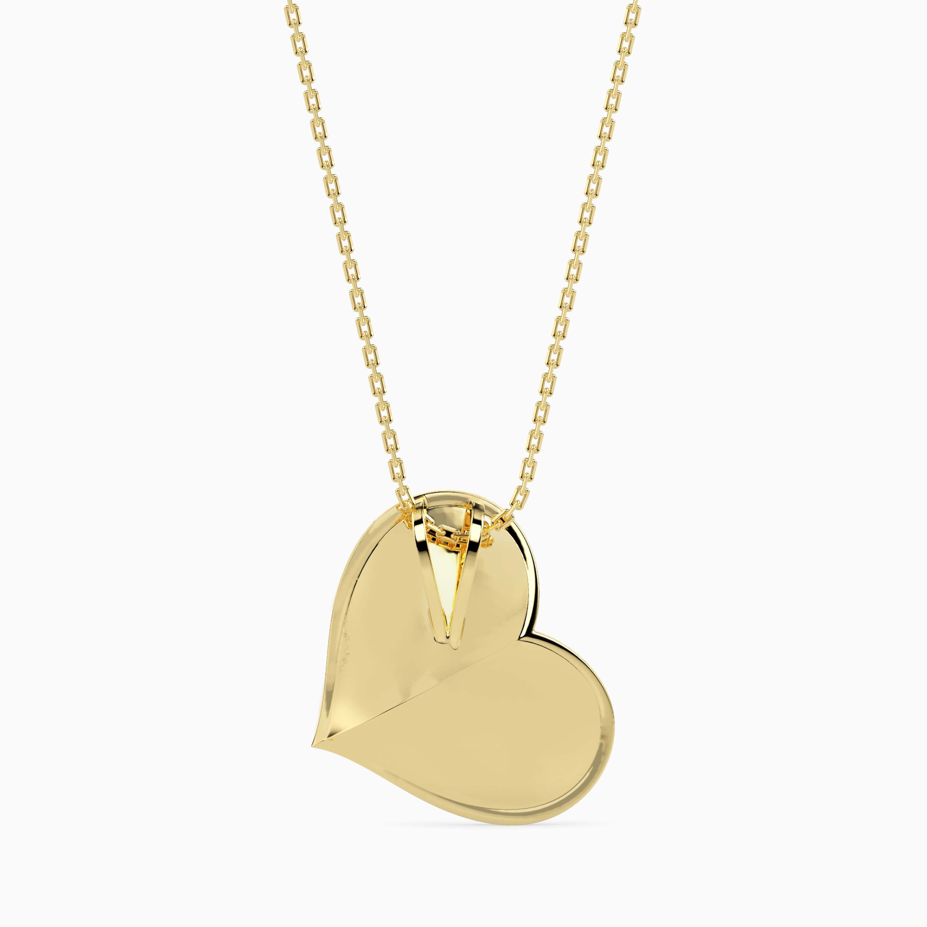 0.40Ct Red Heart Halo Lab-Grown Diamond Gold Pendant Necklace