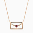 0.10Ct Love Letter Red Heart Lab-Grown Diamond Gold Pendant Necklace