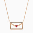 0.10Ct Love Letter Red Heart Lab-Grown Diamond Gold Pendant Necklace