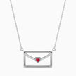 0.10Ct Love Letter Red Heart Lab-Grown Diamond Gold Pendant Necklace