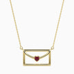 0.10Ct Love Letter Red Heart Lab-Grown Diamond Gold Pendant Necklace