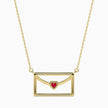 0.10Ct Love Letter Red Heart Lab-Grown Diamond Gold Pendant Necklace