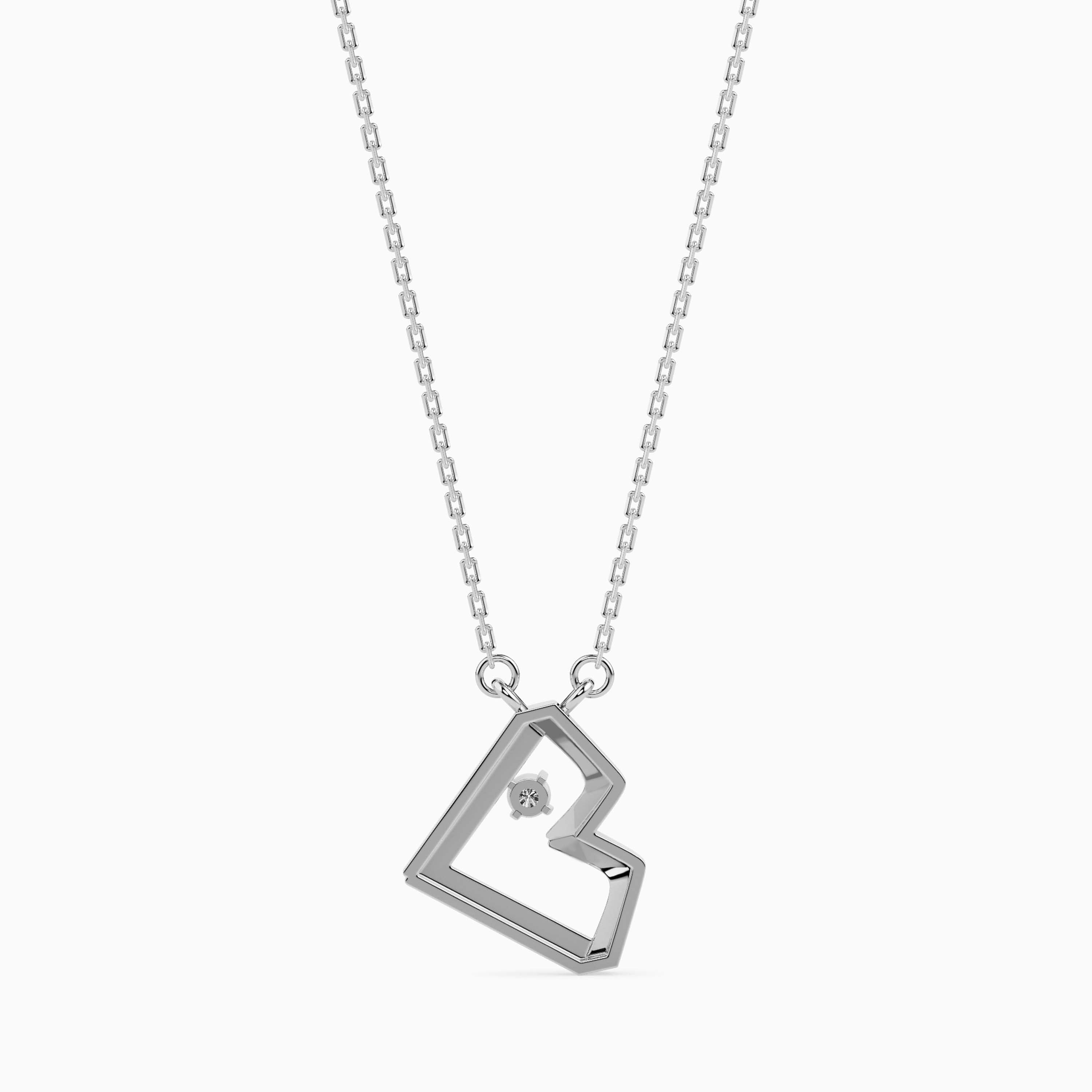 0.03Ct Heart Shape Round Lab-Grown Diamond Gold Pendant Necklace