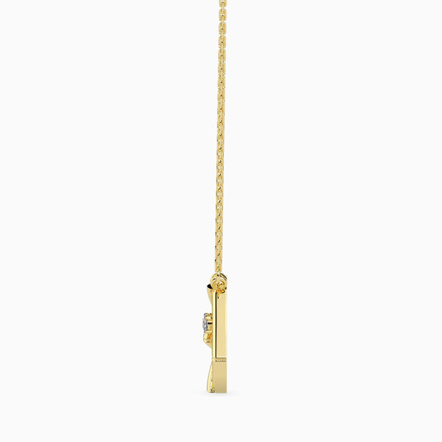 0.03Ct Heart Shape Round Lab-Grown Diamond Gold Pendant Necklace